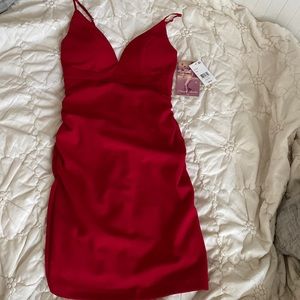 Macys Emerald Sundae slim red dress